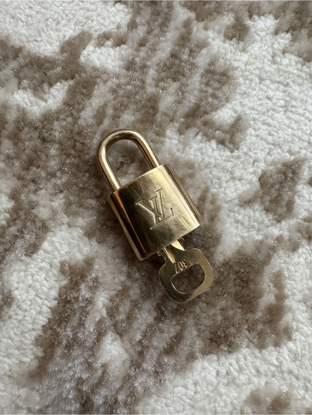 Louis Vuitton Brass-Tone Padlock with Key